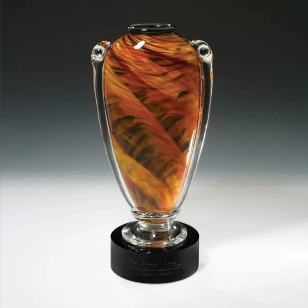 Amber Amphora Award - Artglass/Black 20"