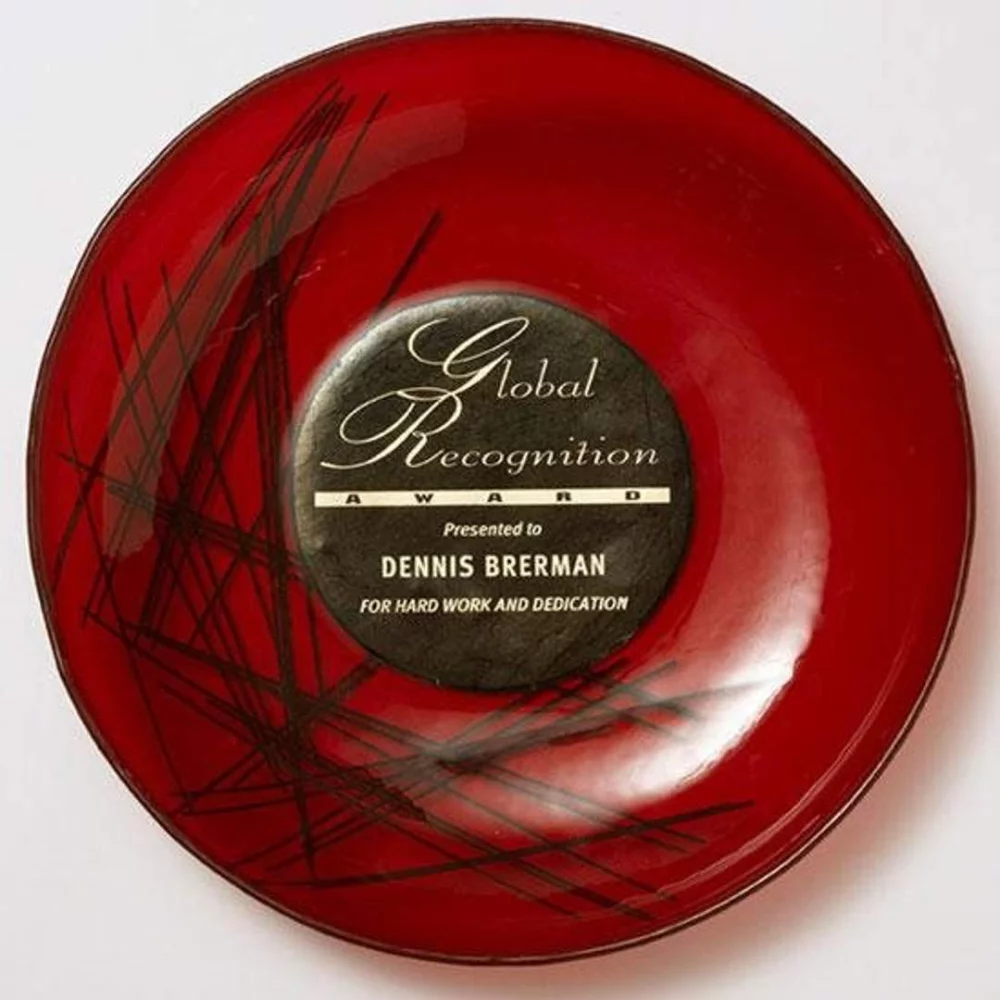 Bol en verre d'art Crimson - 14"