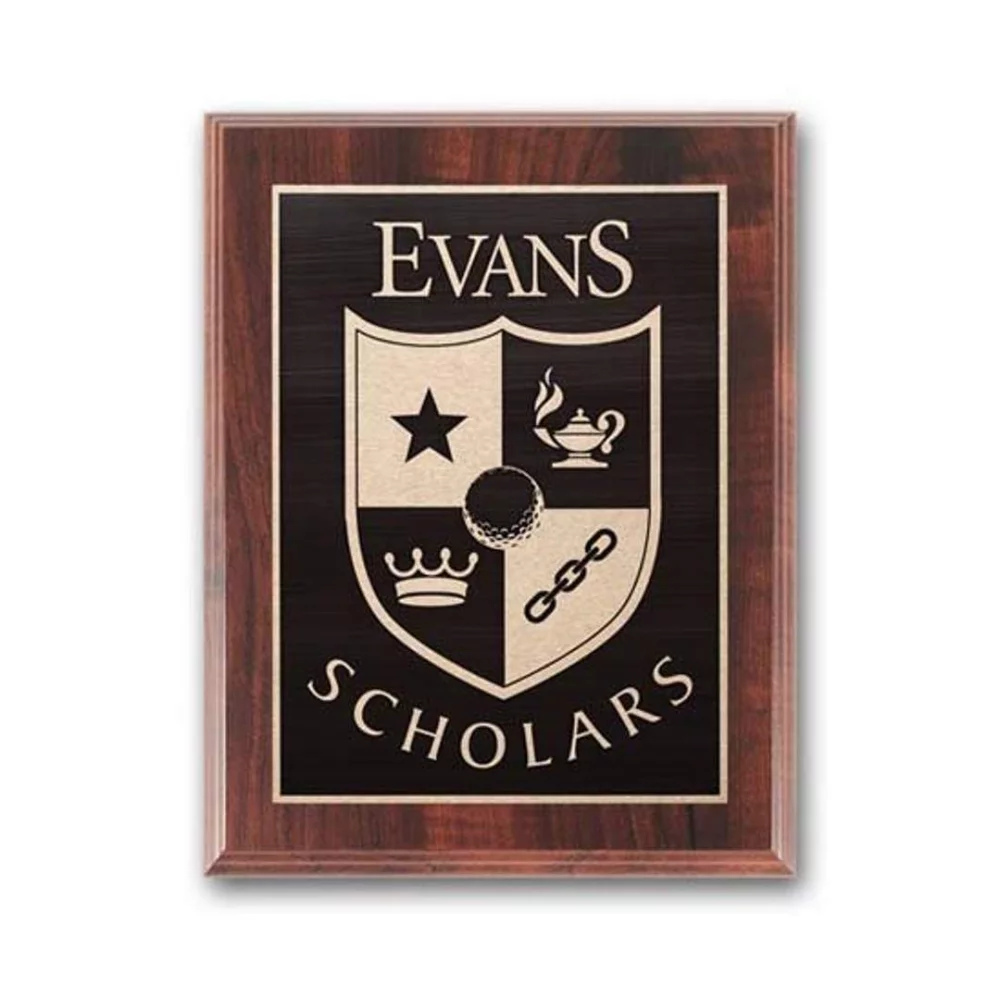 Plaque gravée / antique - Finition noyer 9"x12"