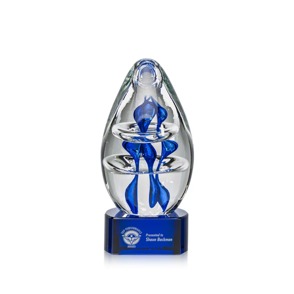 Prix d'excellence sur base bleue - 6½" de hauteur
