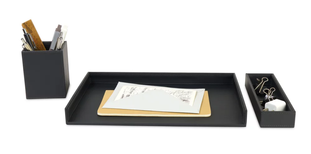 Easton 3 Piece Desktop Organizer Set - Black