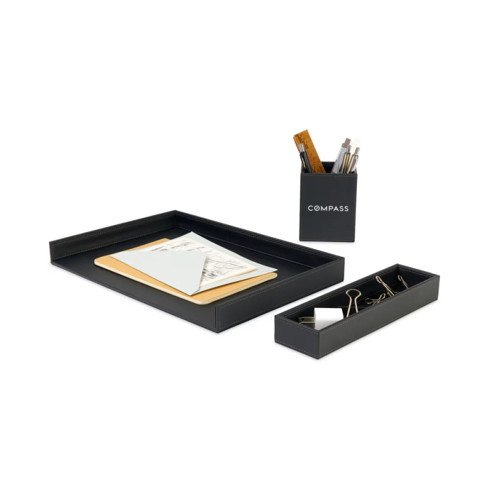 Easton 3 Piece Desktop Organizer Set - Black