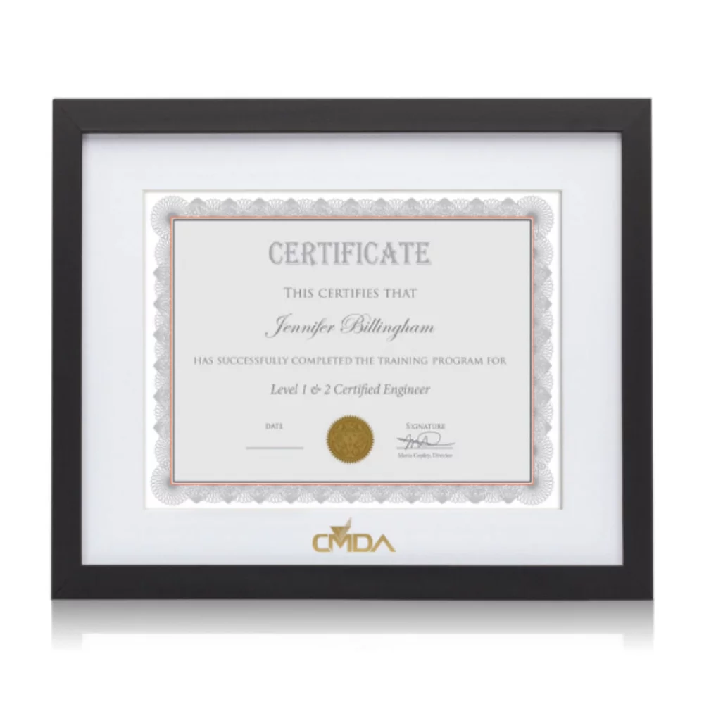Cadre de certificat Aberdeen - Noir 8½"x11"