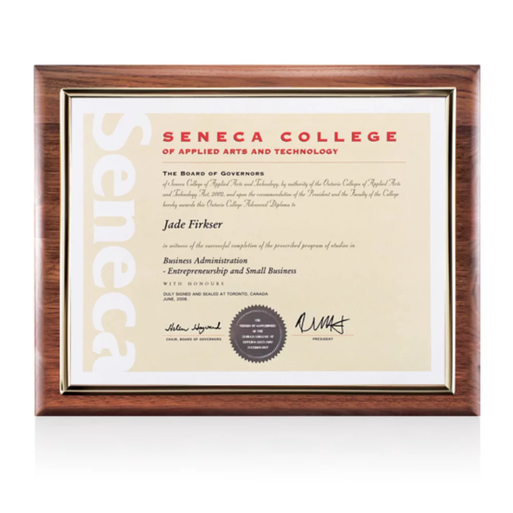 Titulaire de certificat Sedgewick - Noyer 8½"x11"