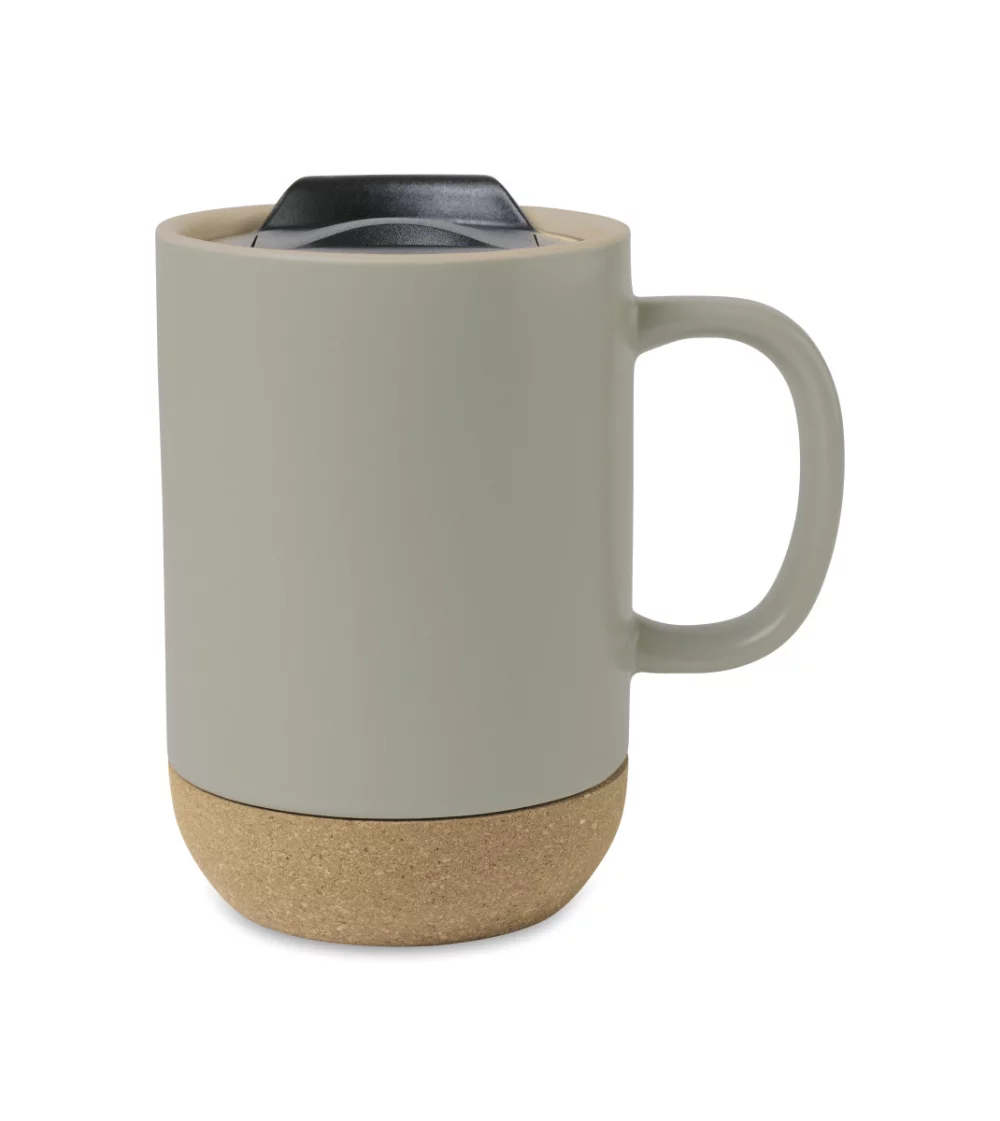 Tasse à couvercle en céramique Valo - 14 oz - Gris sauge