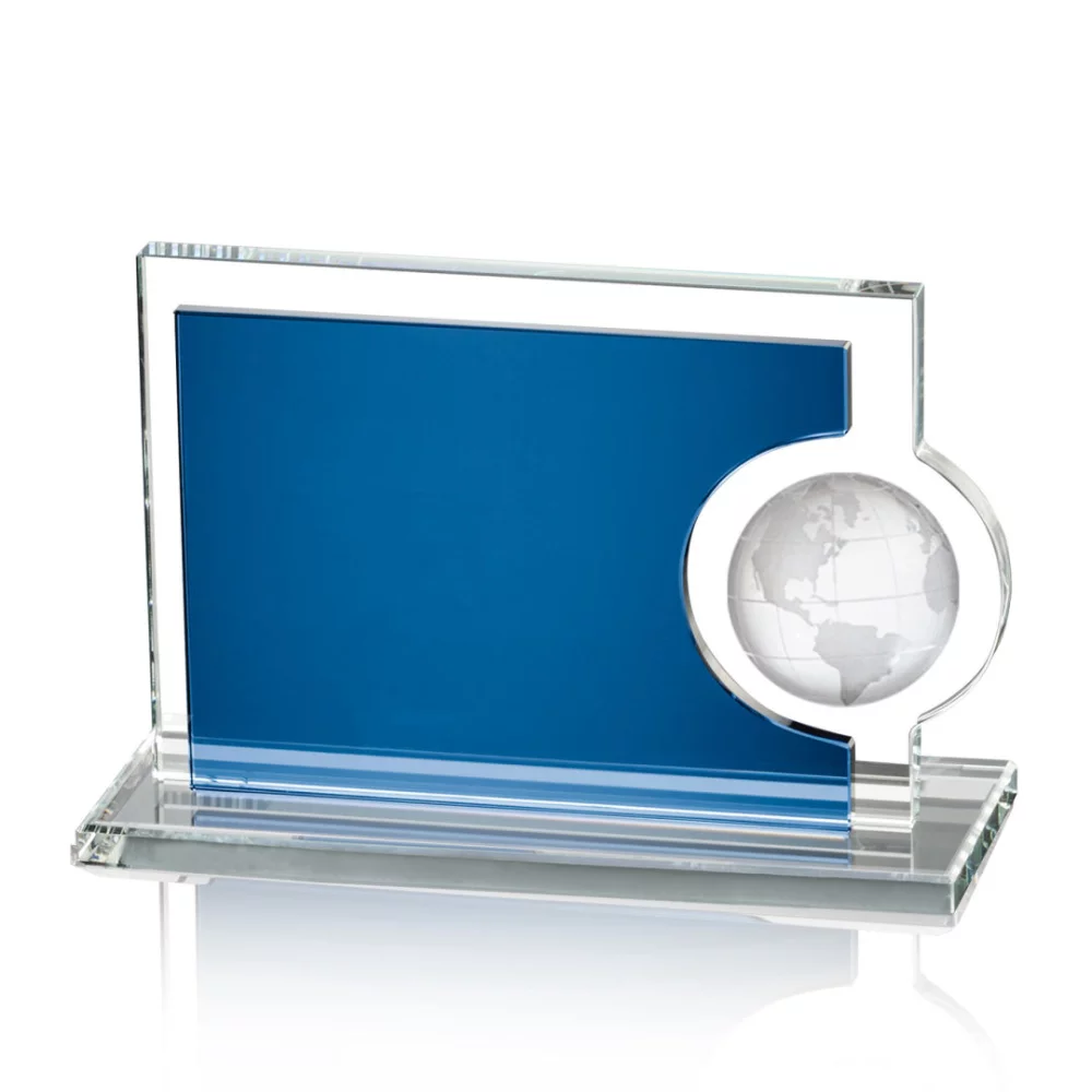 Calvina Globe Award - Blue/Starfire 8"