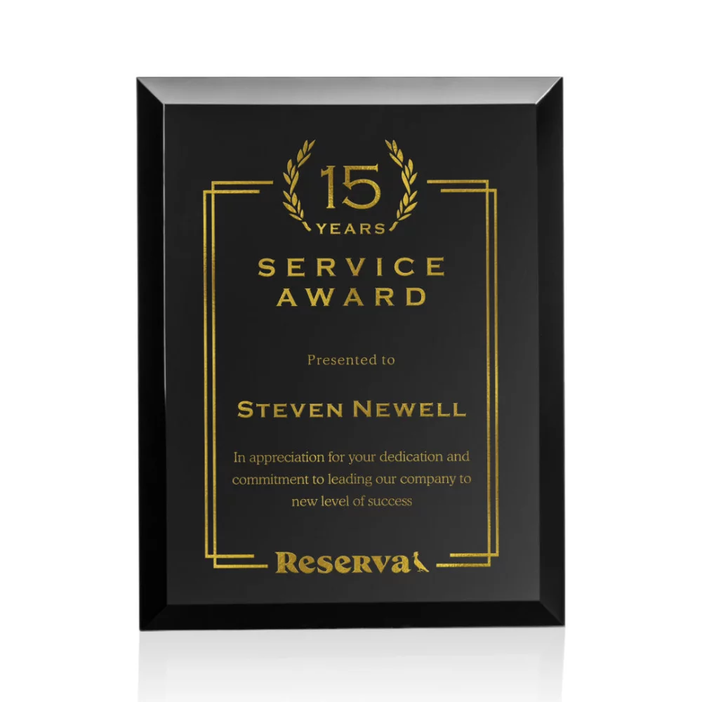 Plaque Merano - Noir/Or 7"x9"