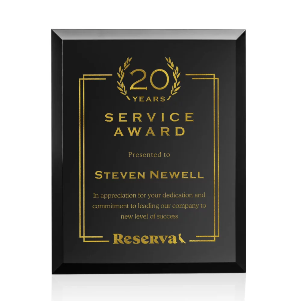 Merano Plaque - Black/Gold 8"x10"