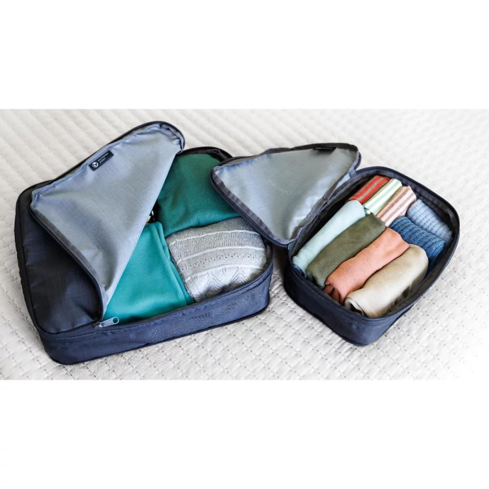 Alba Compression Packing Cube Set - Black Sand
