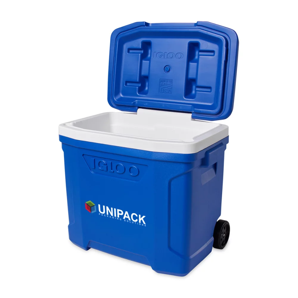Igloo® Profile II 28 Qt Roller Cooler - White-Majestic Blue
