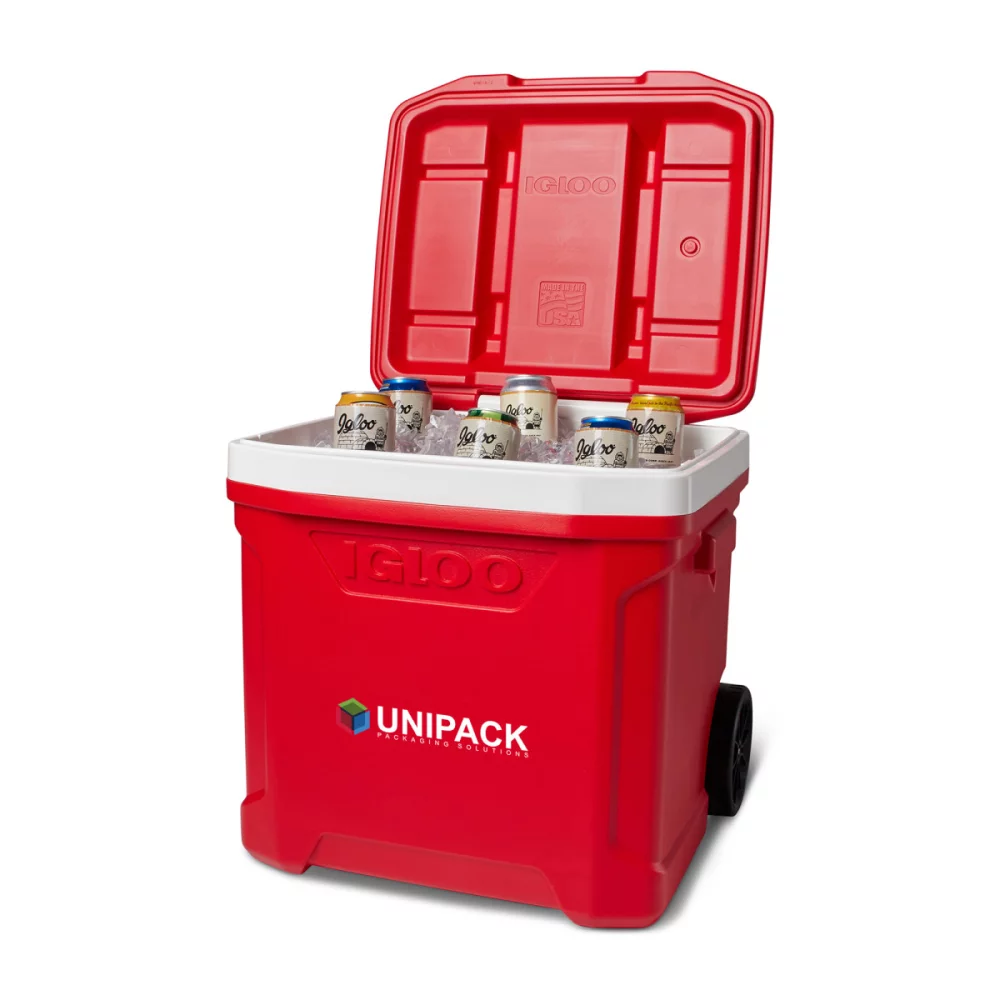 Igloo® Profile II 60 Qt Roller Cooler - Blanc-Rouge Star