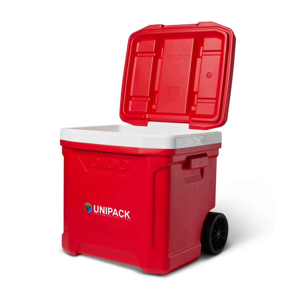 Igloo® Profile II 60 Qt Roller Cooler - White-Red Star