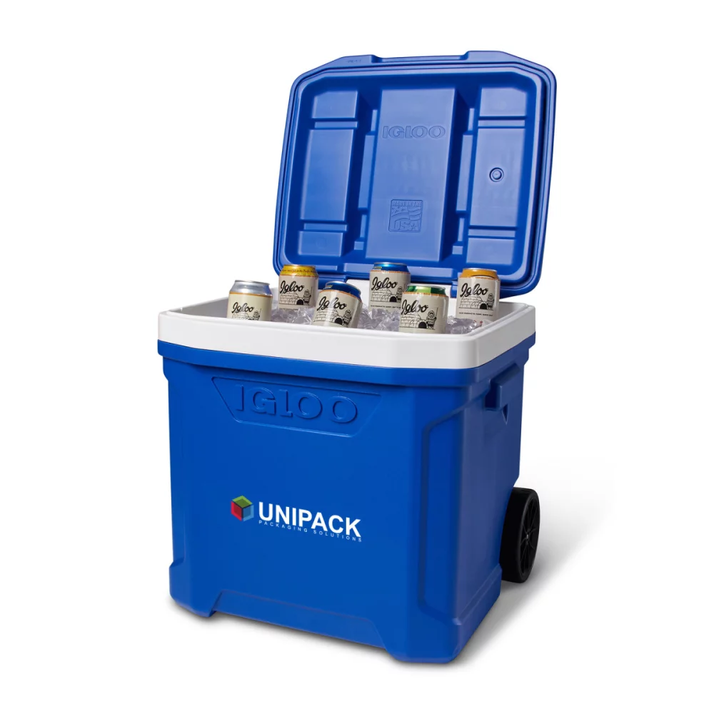 Igloo® Profile II 60 Qt Roller Cooler - Blanc-Bleu Majestueux