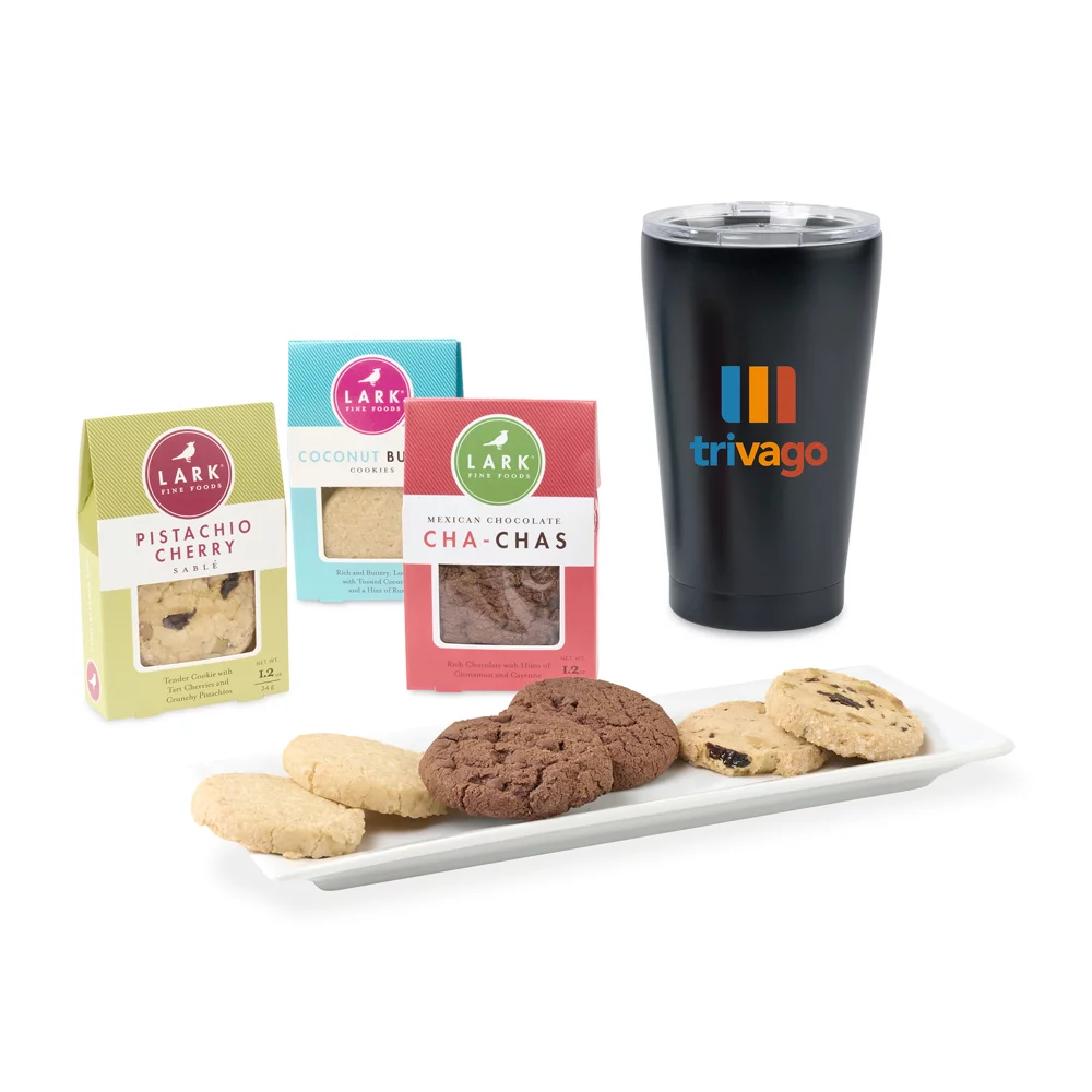 All Is Bright Lark Cookies & Tumbler Gift Box - Matte Black