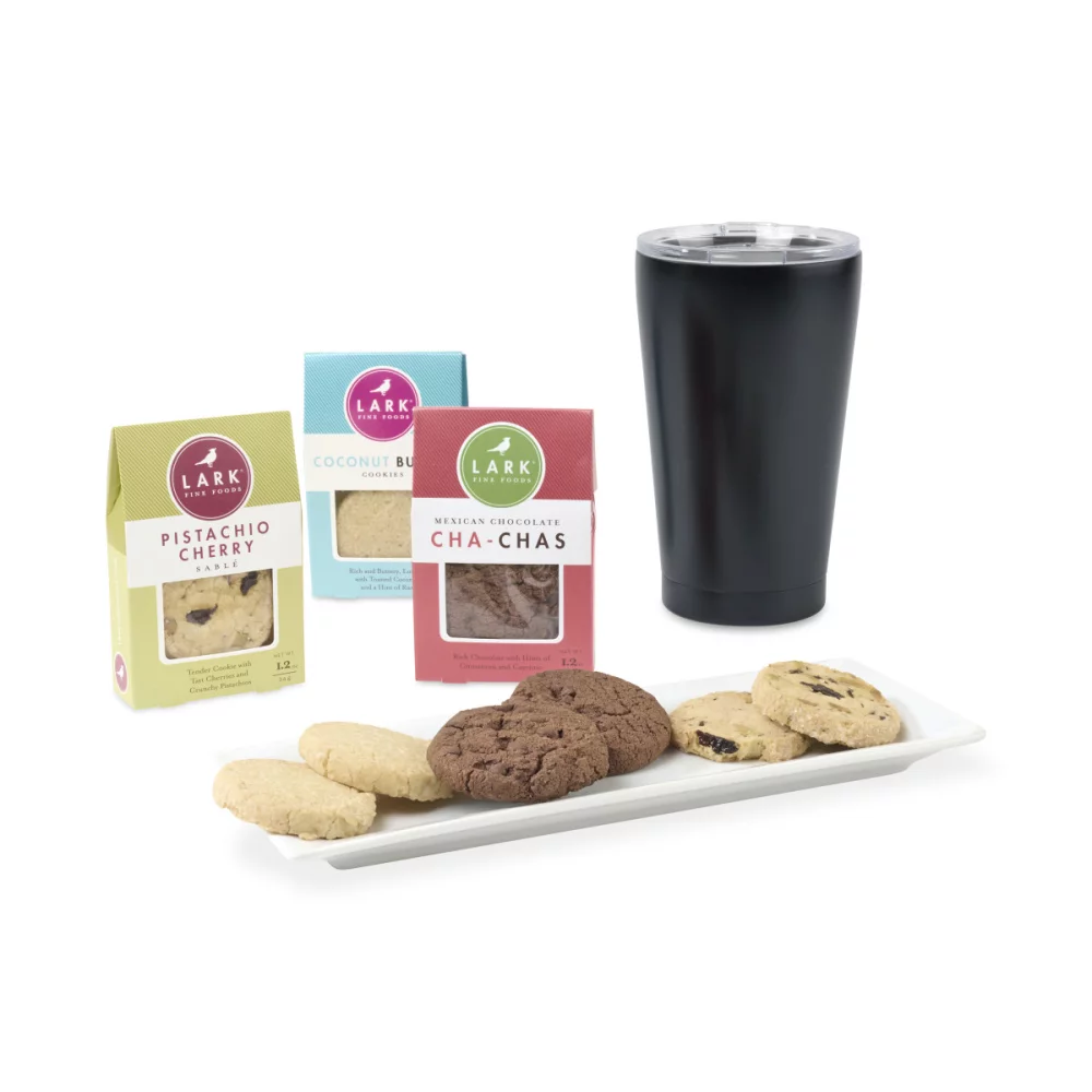 Boîte cadeau All Is Bright Lark Cookies & Tumbler - Noir mat