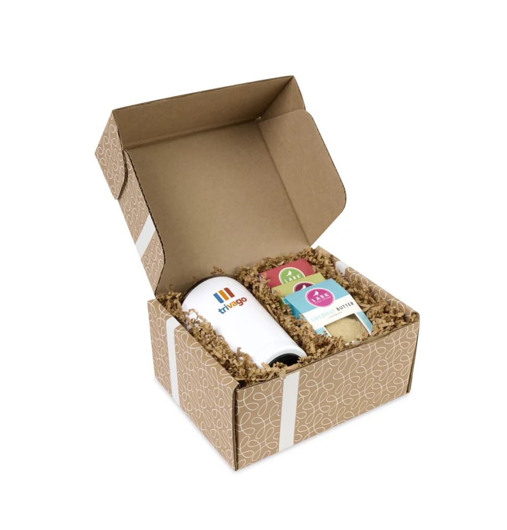 All Is Bright Lark Cookies & Tumbler Gift Box - White Opaque Gloss
