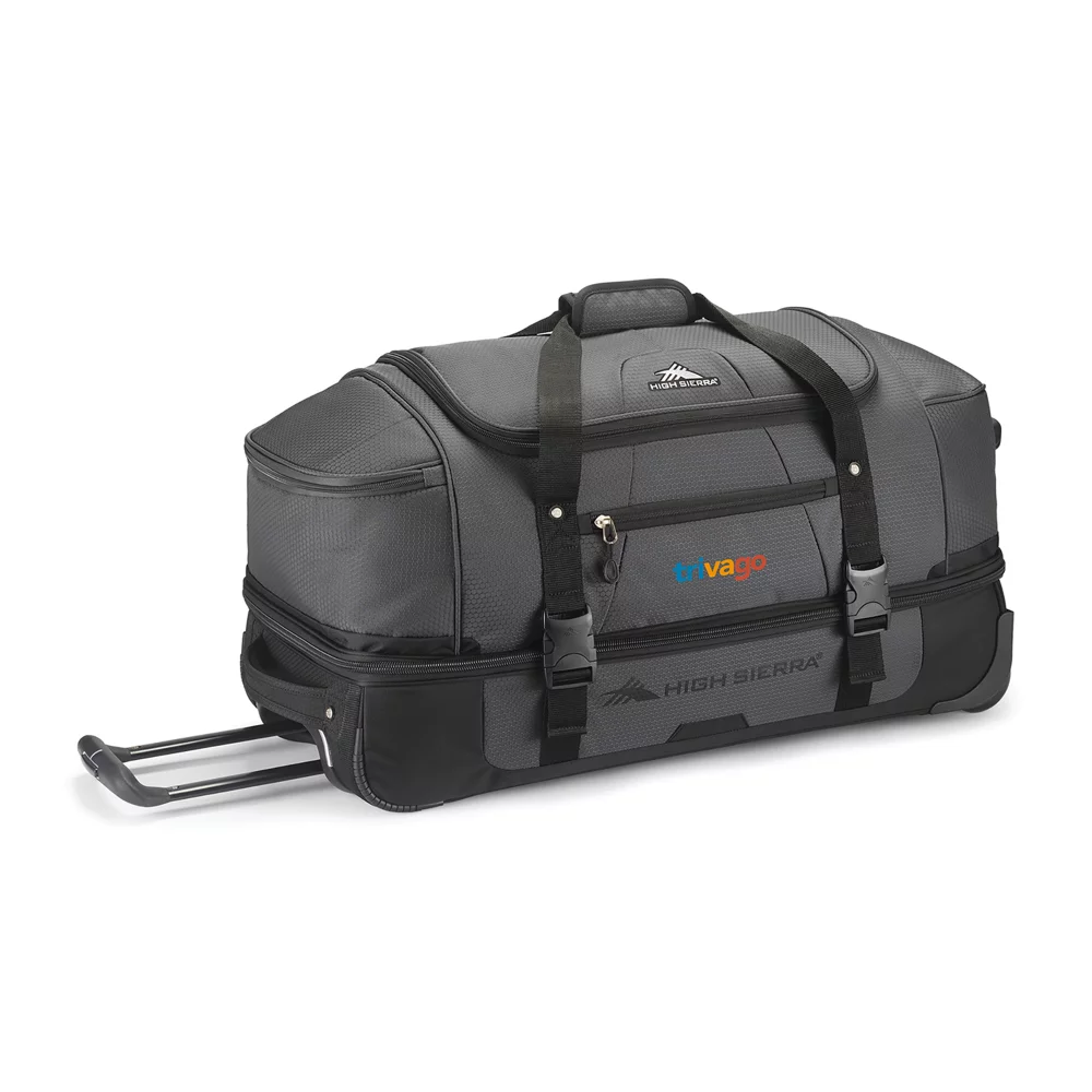 High Sierra® Fairlead 28" Drop Bottom Wheeled Duffel - Mercury-Black