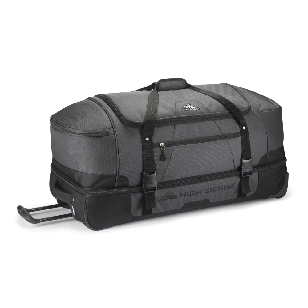 High Sierra® Fairlead 34" Drop Bottom Wheeled Duffel - Mercury-Black