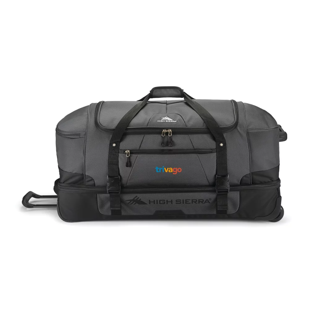 High Sierra® Fairlead 34" Drop Bottom Wheeled Duffel - Mercury-Black