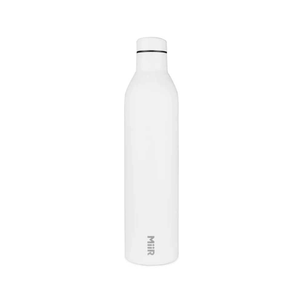 Ensemble cadeau bouteille de vin et gobelet MiiR® - Poudre blanche