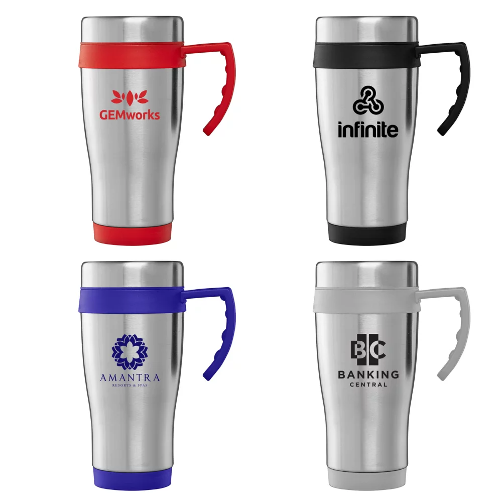 Legend Plus - Mug de voyage en acier inoxydable de 16 oz avec poignée