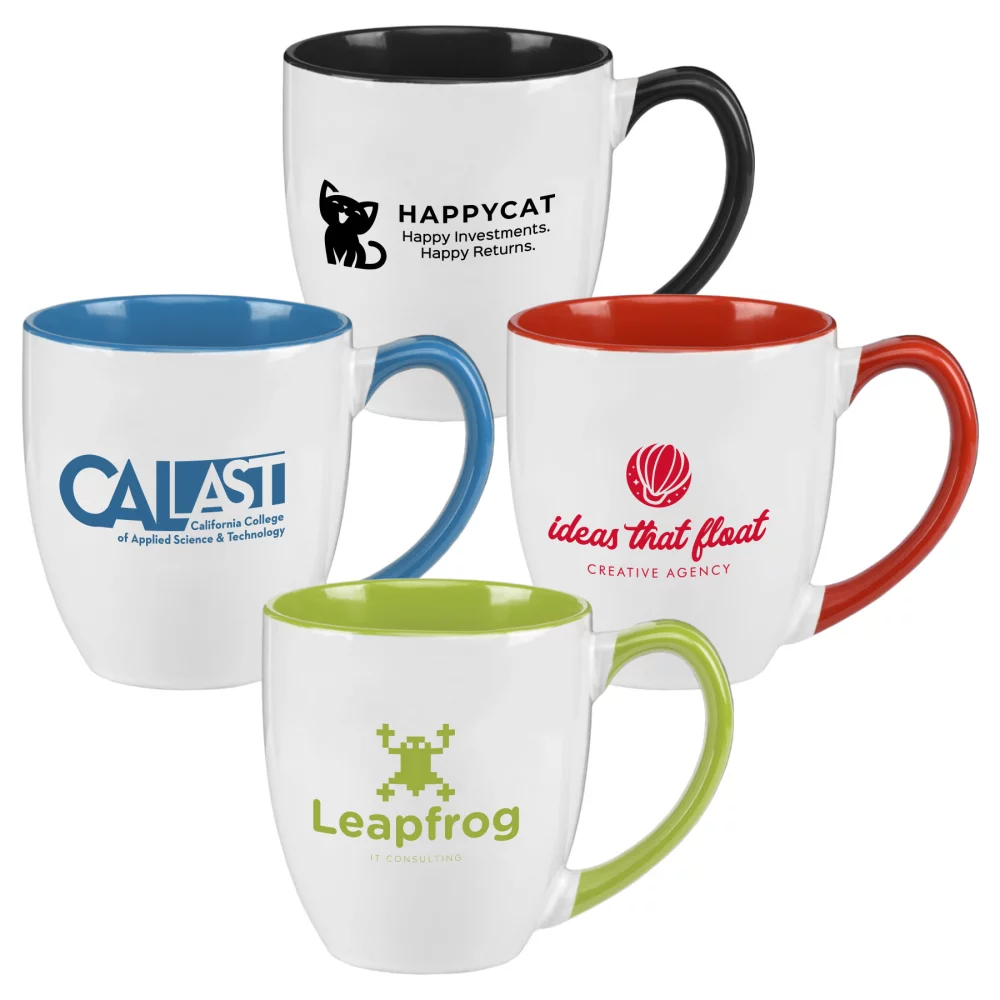 Tasse bistro en céramique bicolore de 16 oz