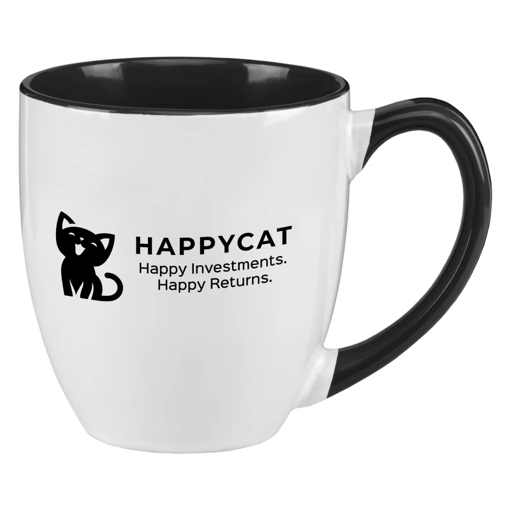 Tasse bistro en céramique bicolore de 16 oz