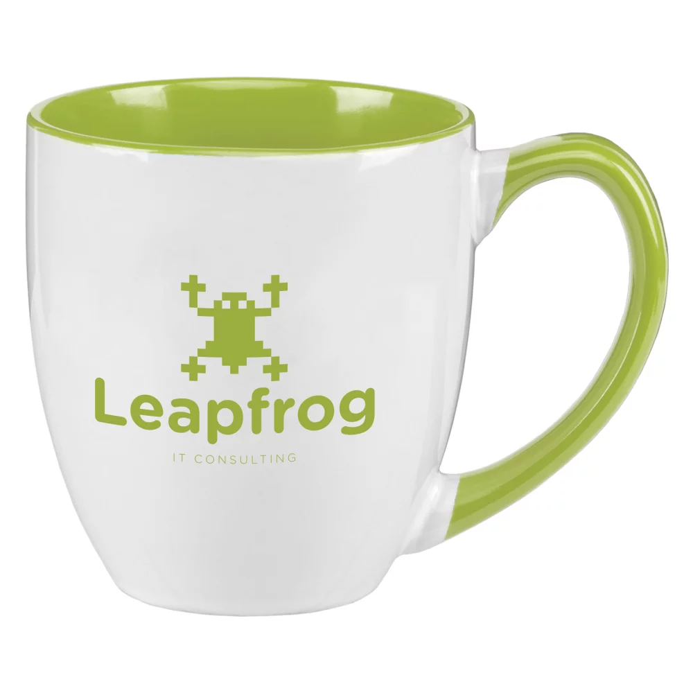 Tasse bistro en céramique bicolore de 16 oz