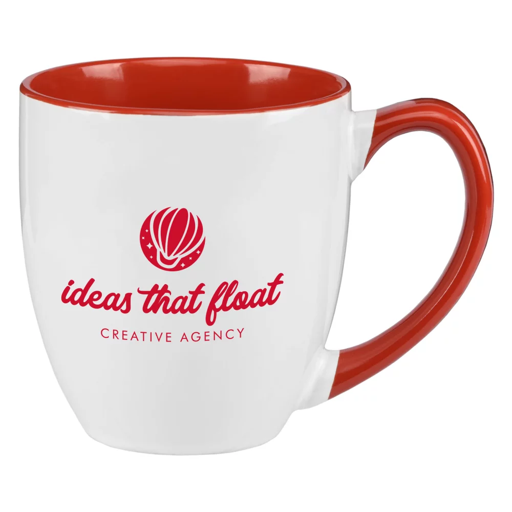 Tasse bistro en céramique bicolore de 16 oz