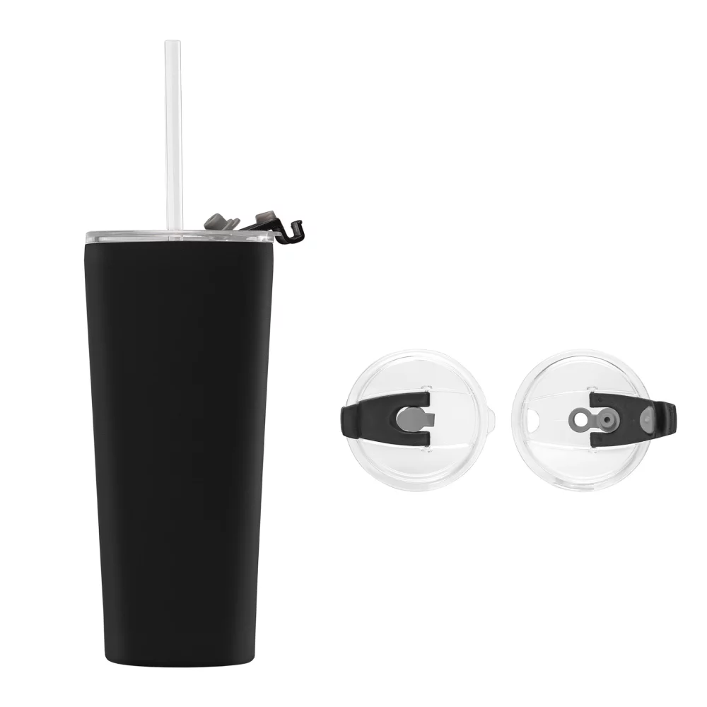 Excalibur - Gobelet en acier inoxydable à double paroi de 22 oz avec paille - Laser