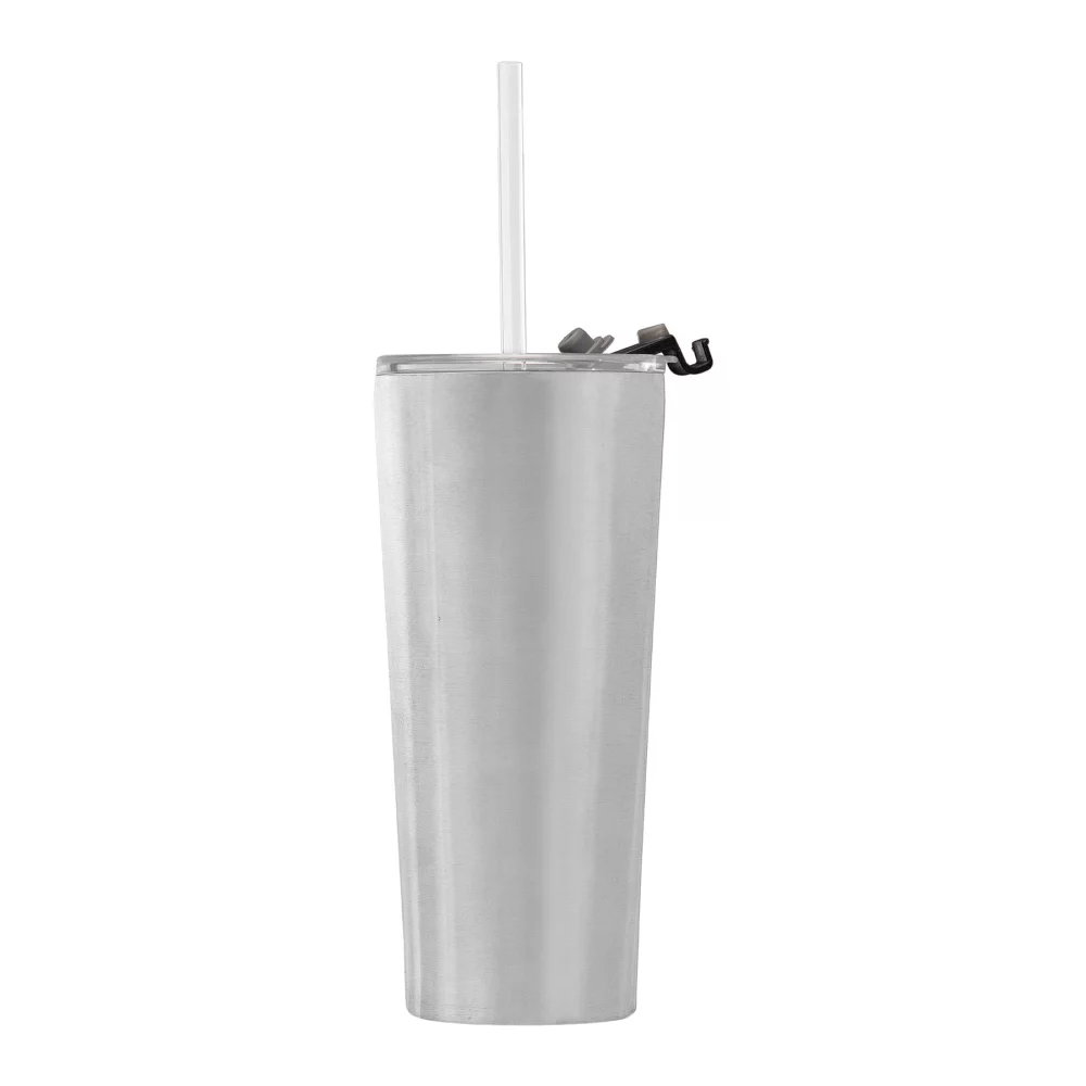 Excalibur - Gobelet en acier inoxydable à double paroi de 22 oz avec paille