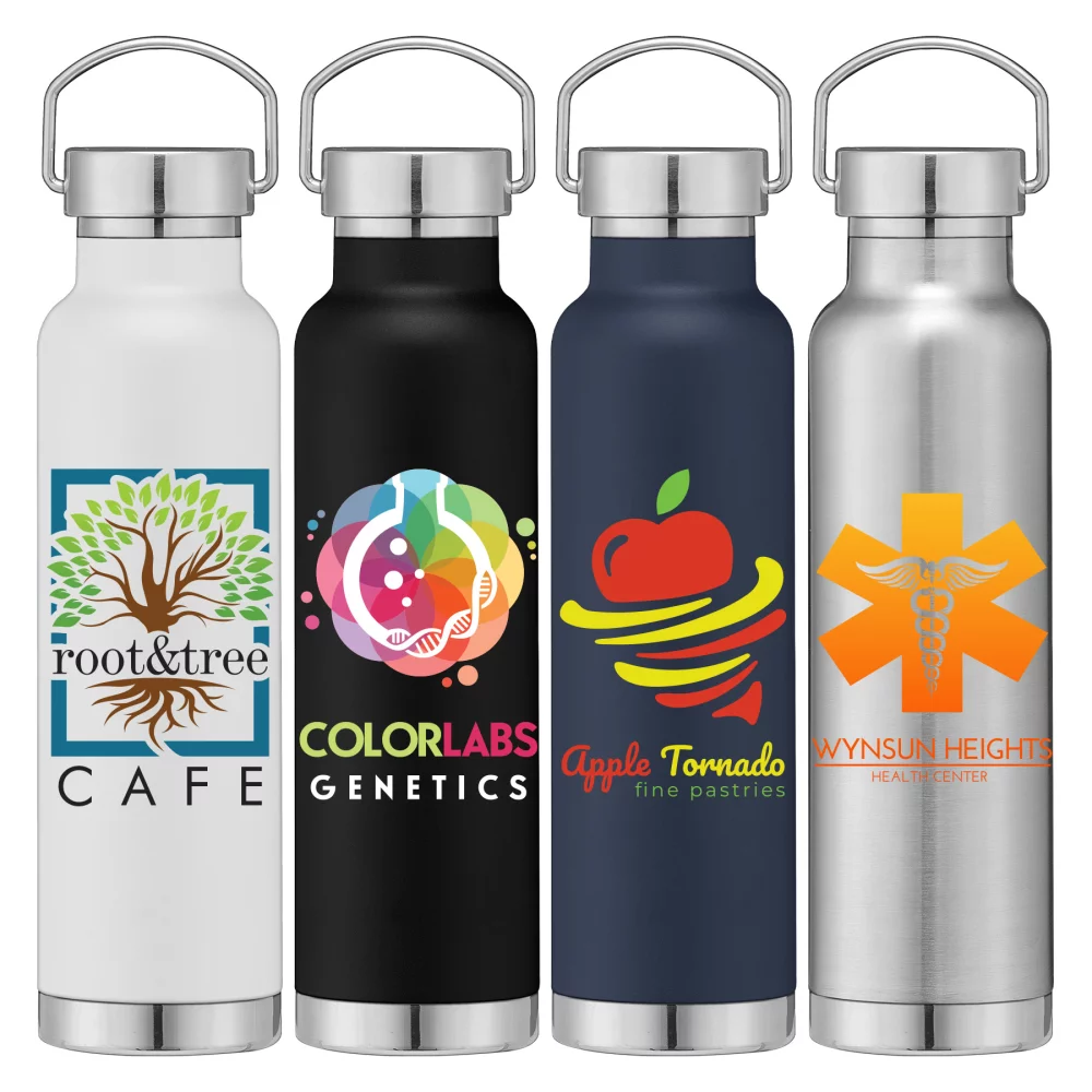 Apollo - Bouteille d'eau en acier inoxydable à double paroi de 22 oz avec couvercle - ColorJet