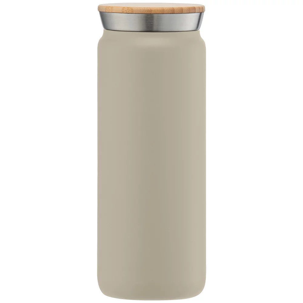 Nordic Plus - Gobelet en acier inoxydable double paroi de 18 oz avec revêtement en cuivre et couvercle en bambou