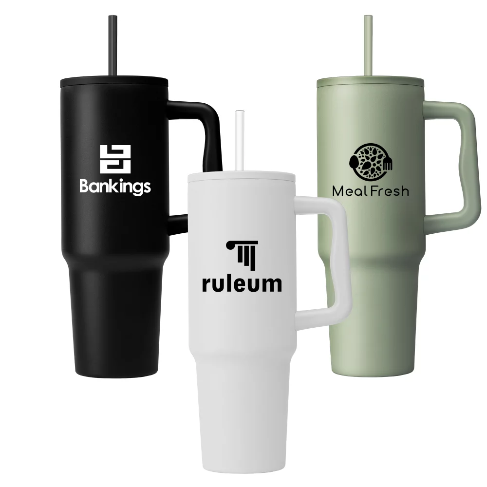 Polar Pro - Gobelet en acier inoxydable recyclé à double paroi de 40 oz avec paille