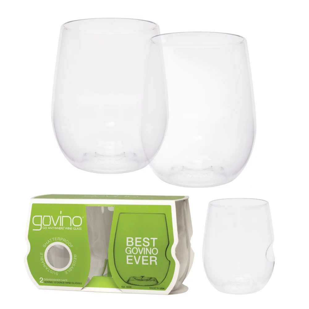 Verres à vin/coupe Govino® de 12 oz, lot de 2, lavables au lave-vaisselle