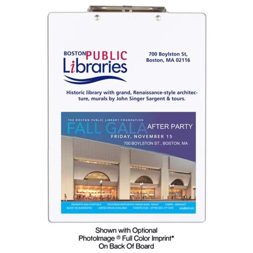 "McQuary FC" Letter Size Clipboard with PhotoImage ® Full Colour Imprint* and Metal Spring Clip