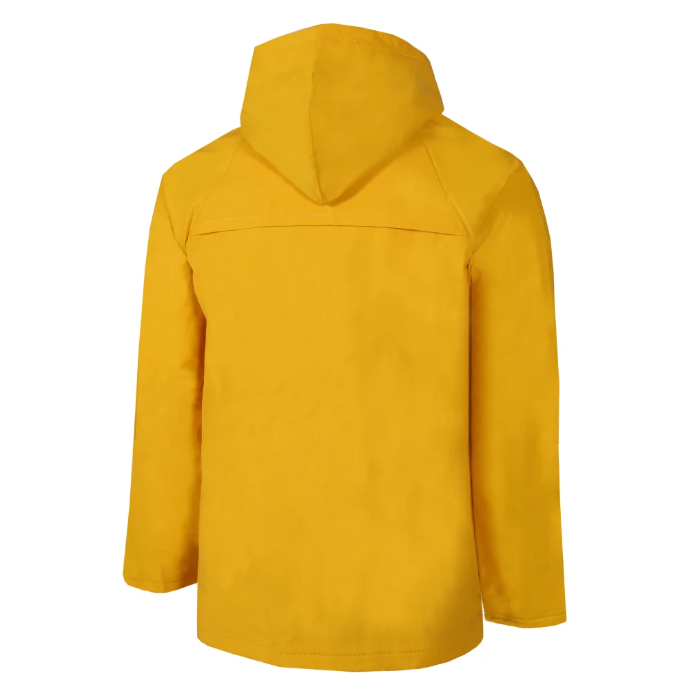 Ensemble imperméable en PVC comprenant une veste et un pantalon à bavette.