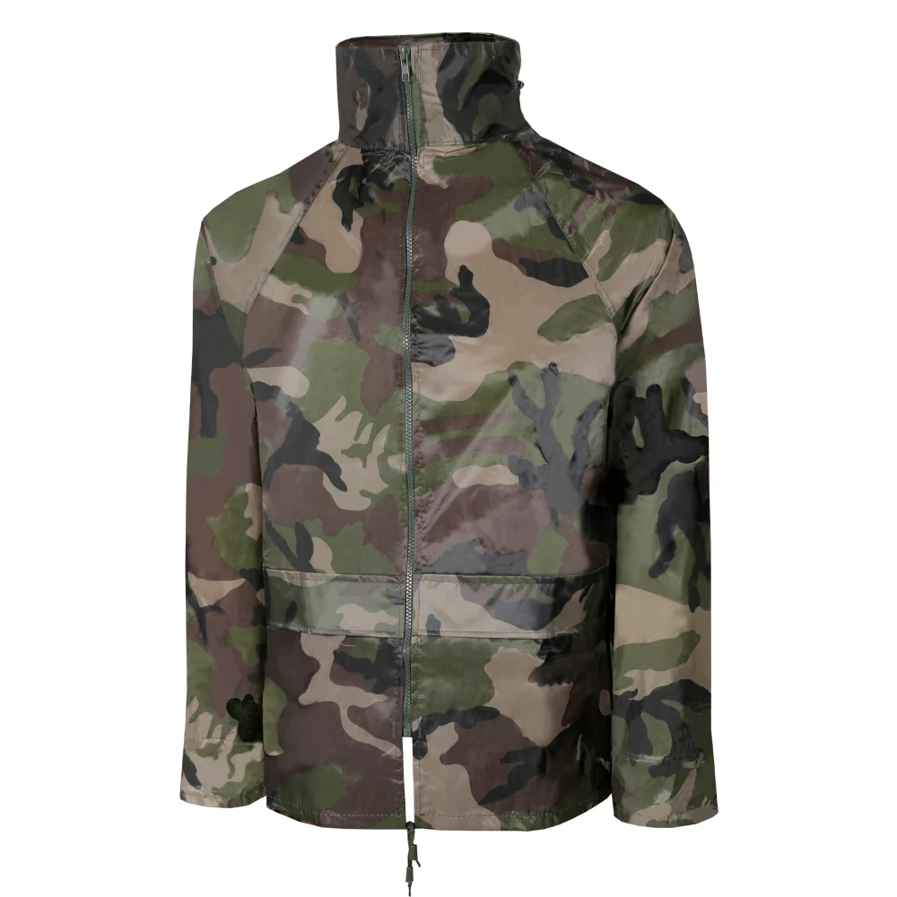 Ensemble de pluie camouflage pour adulte avec veste et pantalon