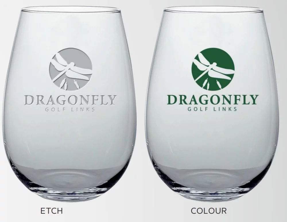 Verre à vin sans pied en cristal 19 oz. - Imprimé