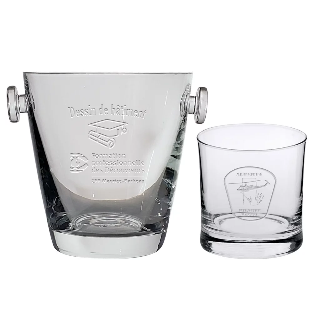 Prague Ice Bucket 7" (Etched) & 4 Dof