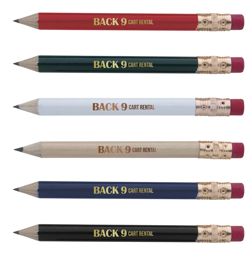 Crayon de golf rond avec gomme