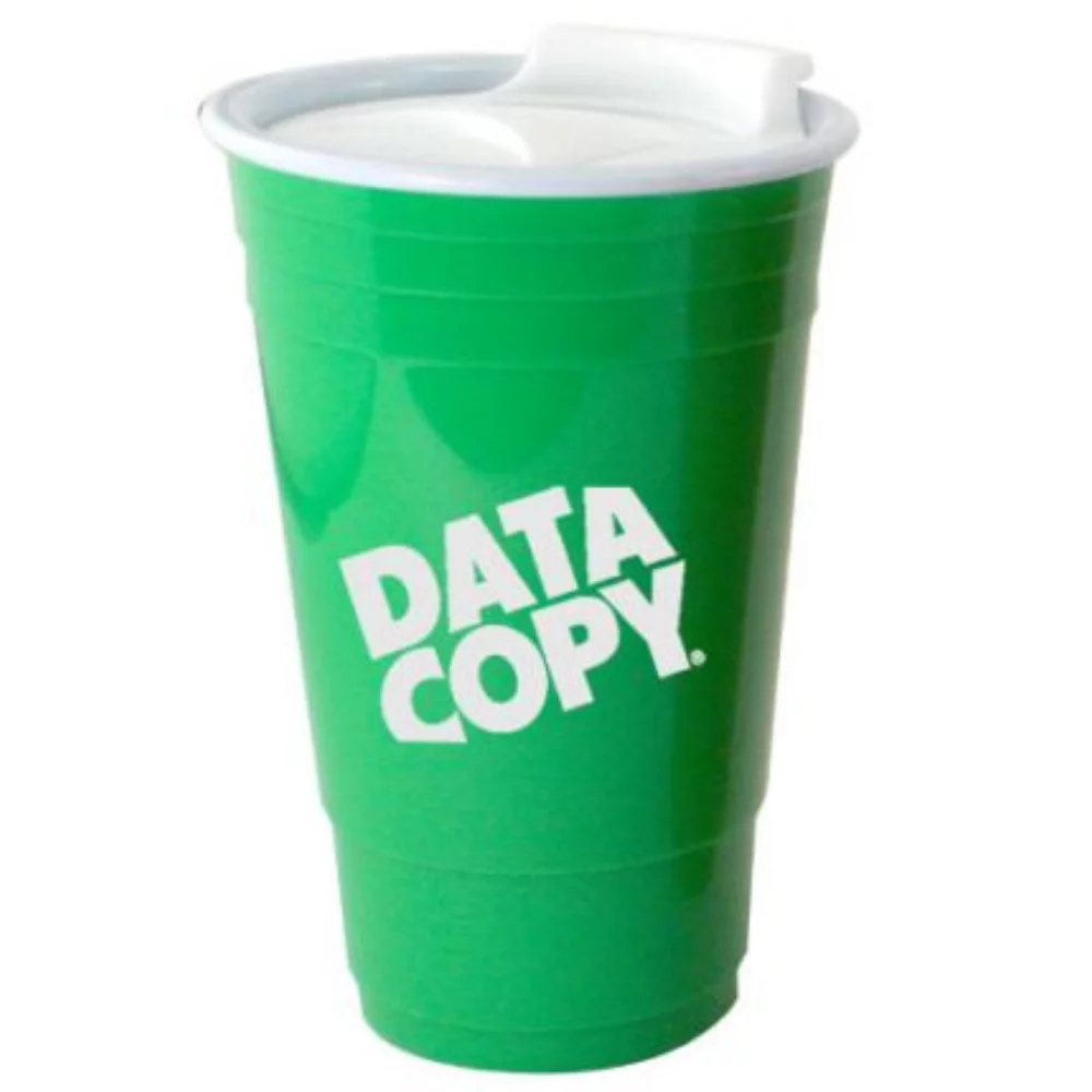 Verre de fête isolé de 16 oz avec couvercle anti-fuites