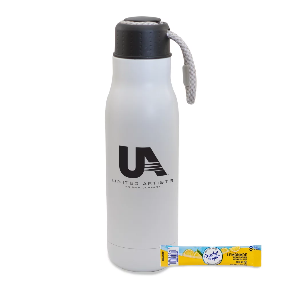 16 Oz. Matte Bottle W/ Bungee Lid And Lemonade