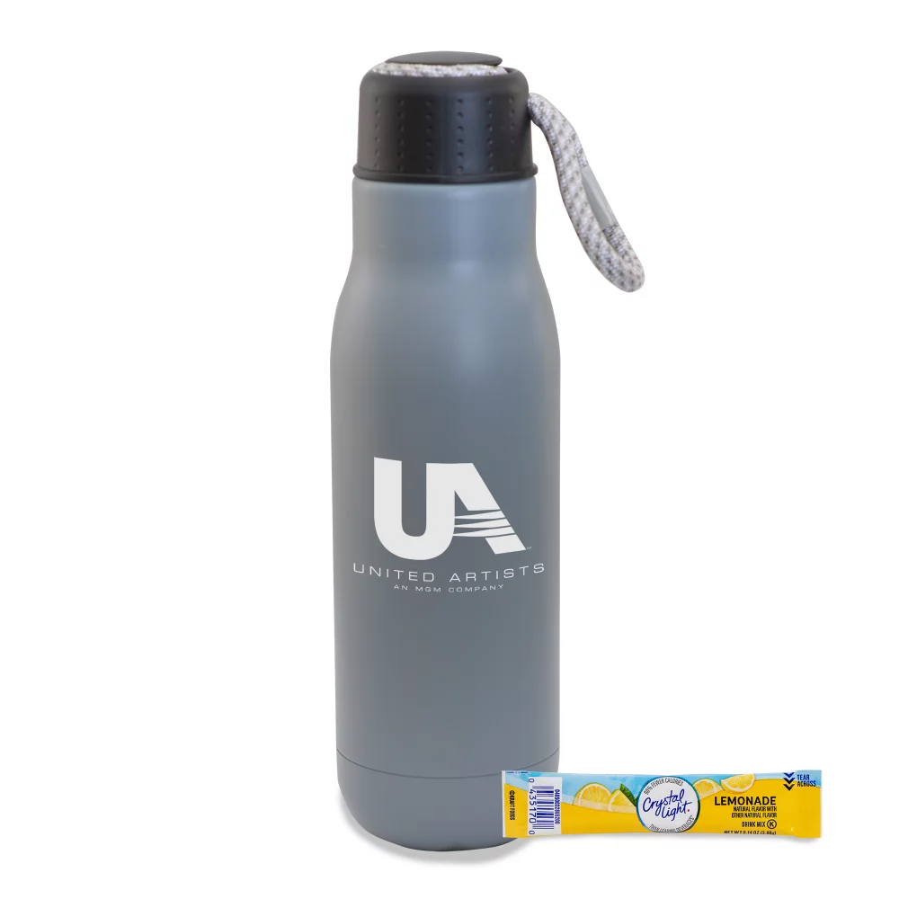 16 Oz. Matte Bottle W/ Bungee Lid And Lemonade