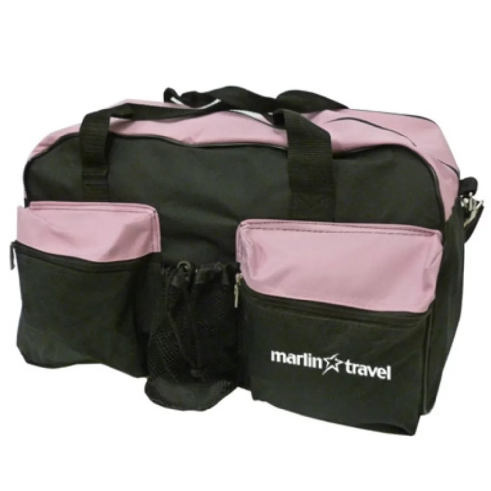 600d Polyester Travel Bag - Black/Pink