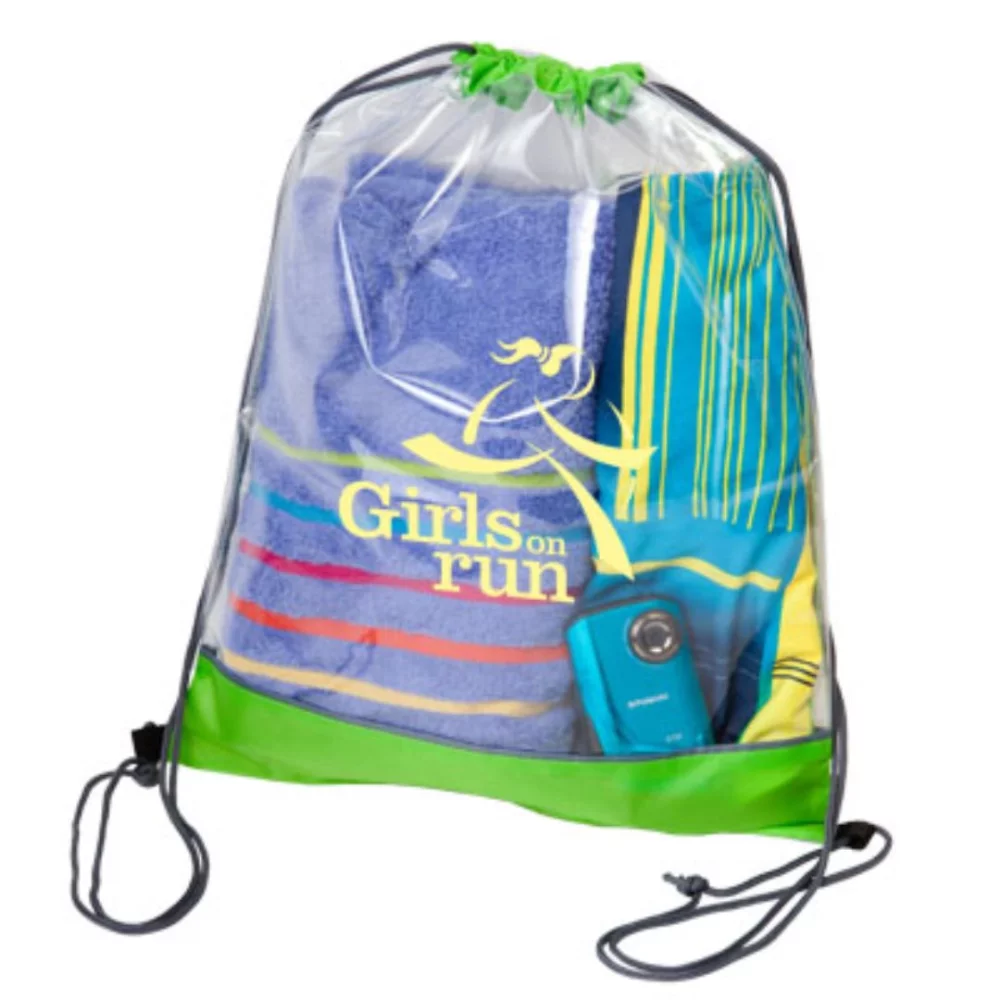 The Transparent Drawstring Bag - Lime Green