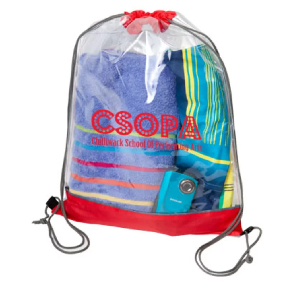 The Transparent Drawstring Bag - Red