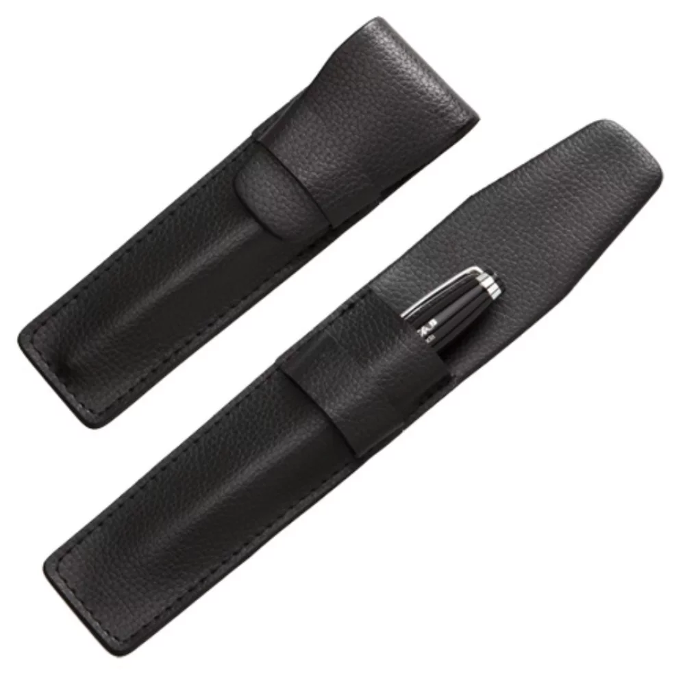 Étui à stylo en simili cuir - Noir