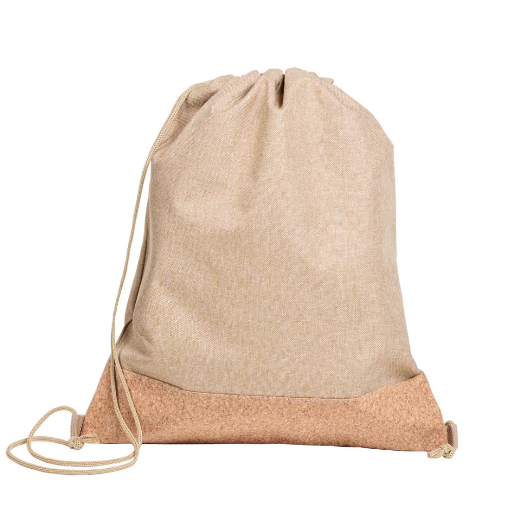 County Drawstring Bag with Cork Bottom - Tan