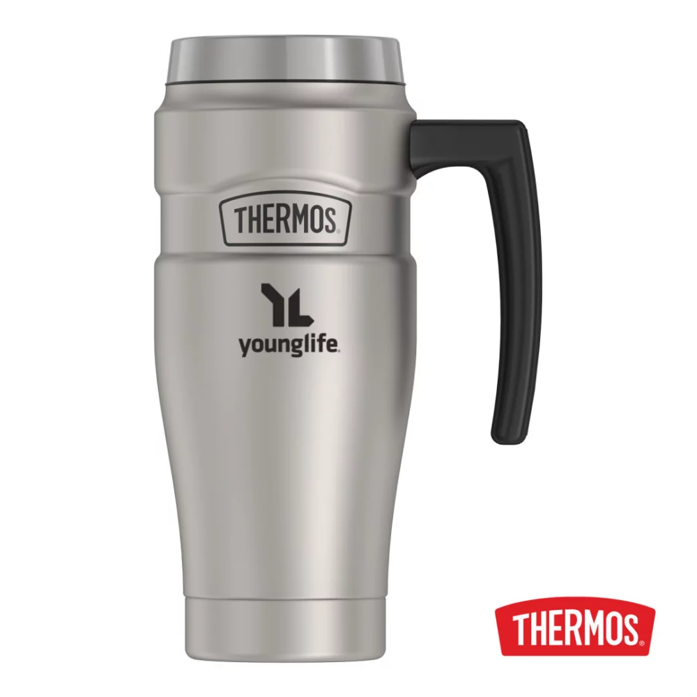 Thermos® King™ SS Handled Tumbler - 16oz Matte Steel